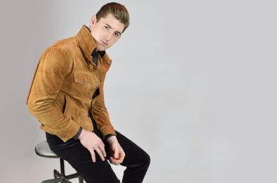 Dean in Custom Suede Trucker Jacket from Michael Andrews Bespoke - custom suits nyc bespoke tailor midtown, noho