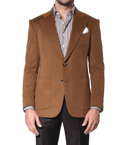 (product) Dark Camel Signature Bespoke Sport Coat - custom suits nyc bespoke tailor midtown, noho