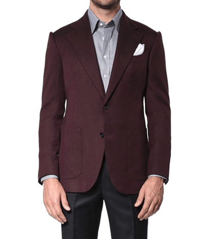 Bordeaux Large Twill Signature. two-button,-Bespoke Sport Coat - custom suits nyc bespoke tailor midtown, noho