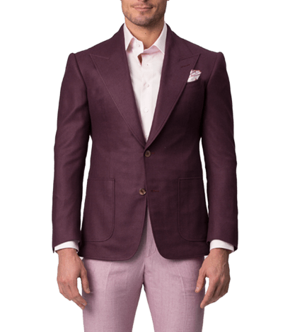 (product) Berry Wool & Silk Hopsack Bespoke Sport Coat - custom suits nyc bespoke tailor midtown, noho