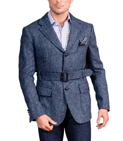 Blue Donegal Tweed Cotswald Sport Coat - custom suits nyc bespoke tailor midtown, noho