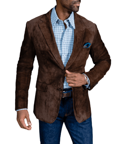 (product) Dark Brown Lamb Suede Sport Coat - custom suits nyc bespoke tailor midtown, noho