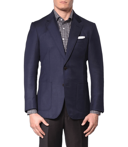 Navy Plain Weave Classic Bespoke Sport Coat - custom suits nyc bespoke tailor midtown, noho