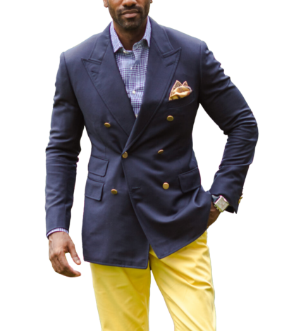 (product) Navy Solid Weave Nano 120S Blazer - custom suits nyc bespoke tailor midtown, noho