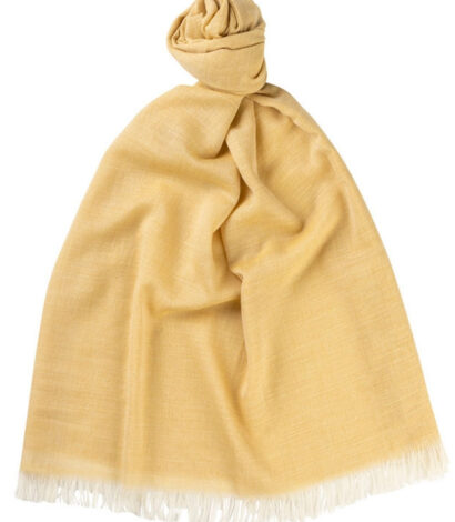 (product) Yellow The Whitby Cashmere Lightweight Stole, Knotted - custom suits nyc bespoke tailor midtown, noho