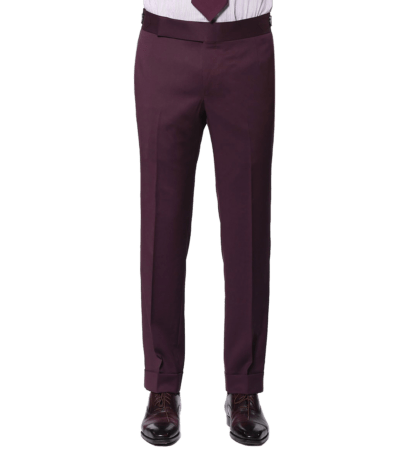 Bordeaux Twill Signature Bespoke Trouser - custom suits nyc bespoke tailor midtown, noho