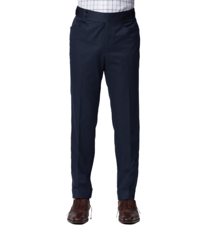 Navy Cotton Bespoke Trouser - custom suits nyc bespoke tailor midtown, noho