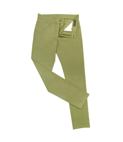 (product) Olive Green Stretch Cotton Jeans - custom suits nyc bespoke tailor midtown, noho