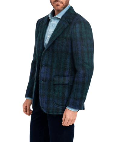 (product) Blackwatch Mohair Tartan Sport Coat - custom suits nyc bespoke tailor midtown, noho
