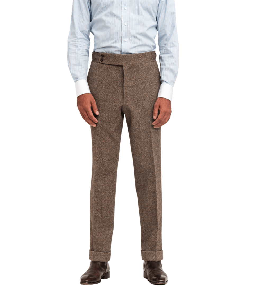 Michael-Andrews-Custom-Brown-Donegal-Tweed-Pants - custom suits nyc bespoke tailor midtown, noho