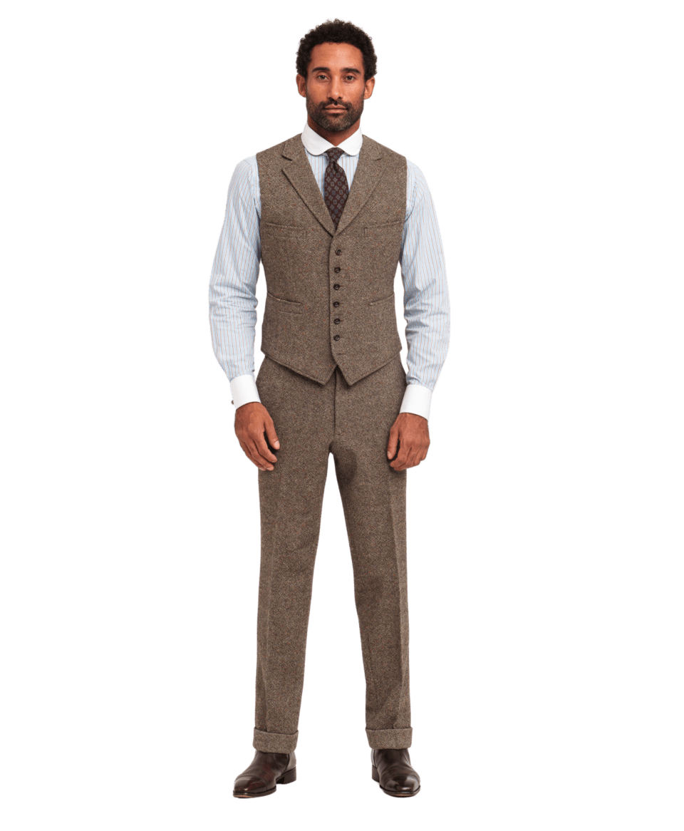 Michael-Andrews-Custom-Brown-Donegal-Tweed-Suit-1 - custom suits nyc bespoke tailor midtown, noho