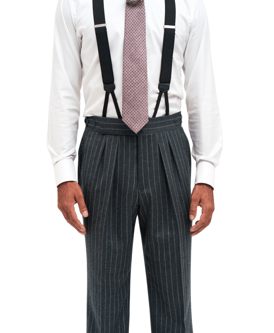 Michael-Andrews-Custom-Grey-Pinstripe-Suit-Pants - custom suits nyc bespoke tailor midtown, noho