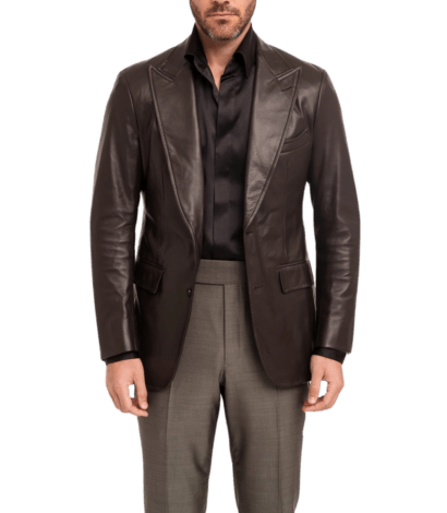 Brown Leather Sport Coat - custom suits nyc bespoke tailor midtown, noho