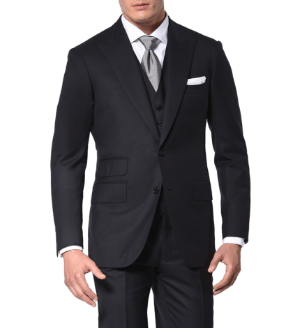 Dark Navy Blue Super 110's, two-button Bespoke Suit - custom suits nyc bespoke tailor midtown, noho