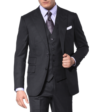 Charcoal Twill Classic Bespoke Suit - custom suits nyc bespoke tailor midtown, noho