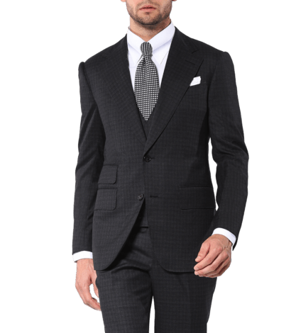 Charcoal Gun Check Signature Bespoke Suit - custom suits nyc bespoke tailor midtown, noho