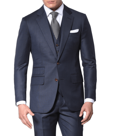Marine Birdseye Classic Bespoke Suit - custom suits nyc bespoke tailor midtown, noho