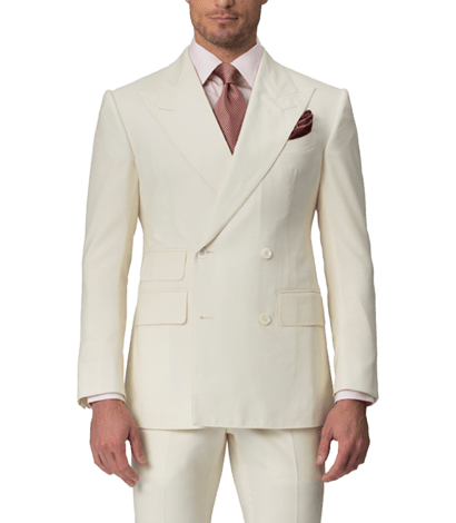 Cream Plain Weave Bespoke Suit - custom suits nyc bespoke tailor midtown, noho