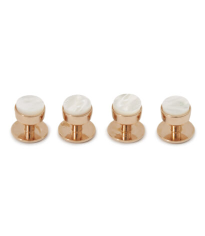 (product) Mother of Pearl Tuxedo Studs (Rose Gold) - custom suits nyc bespoke tailor midtown, noho