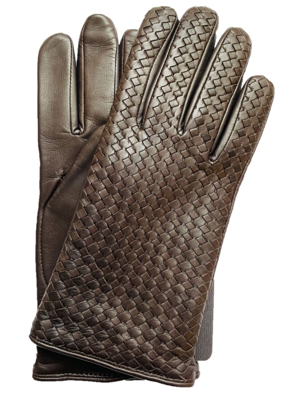 (product) Brown Woven Lambskin Gloves - custom suits nyc bespoke tailor midtown, noho