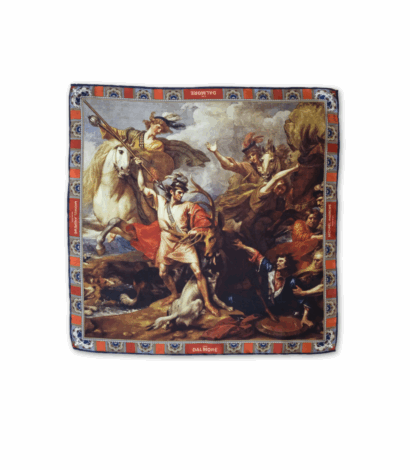 full view of 'The Fury of the Stag' Limited Edition Pocket Square - custom suits nyc bespoke tailor midtown, noho