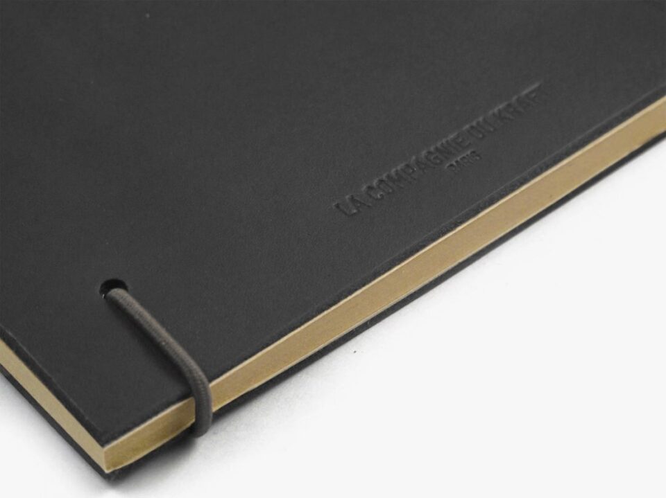 (product) Robusto Black La Compagnie du Kraft Leather Notebook - custom suits nyc bespoke tailor midtown, noho