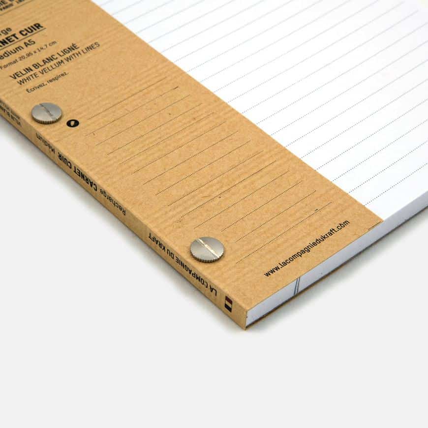 (product) La Compagnie du Kraft Notebook Refill - White Lined - custom suits nyc bespoke tailor midtown, noho