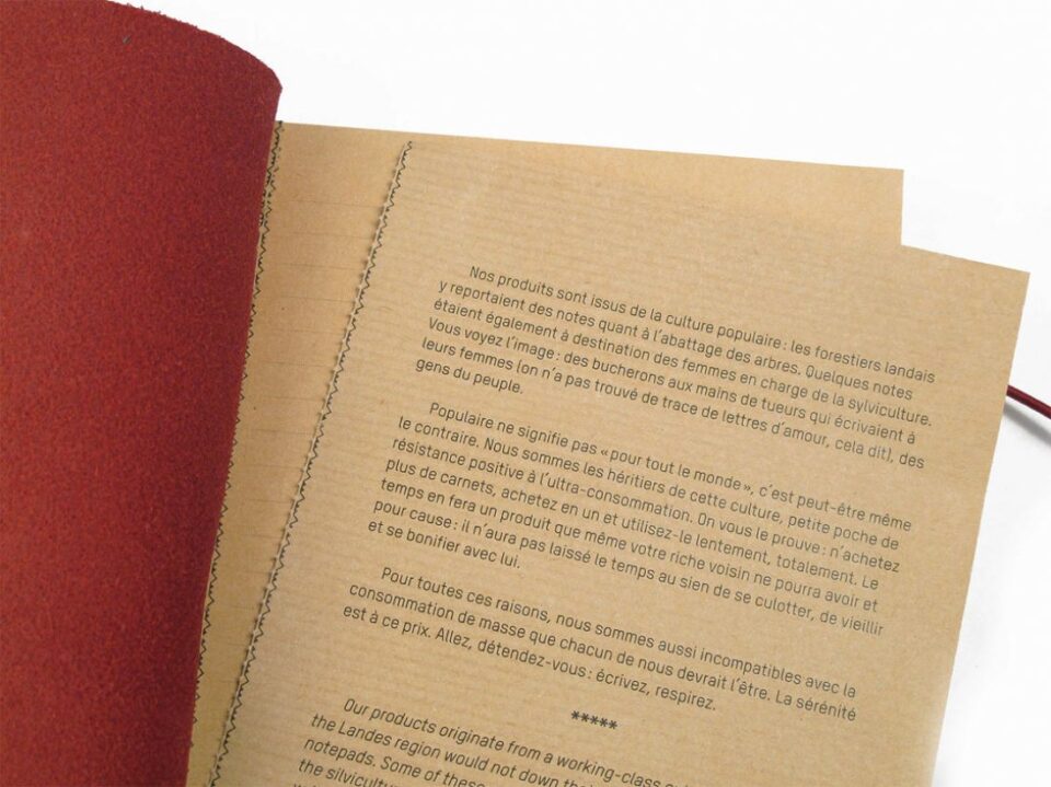 (product) Red La Compagnie du Kraft Leather Notebook - custom suits nyc bespoke tailor midtown, noho