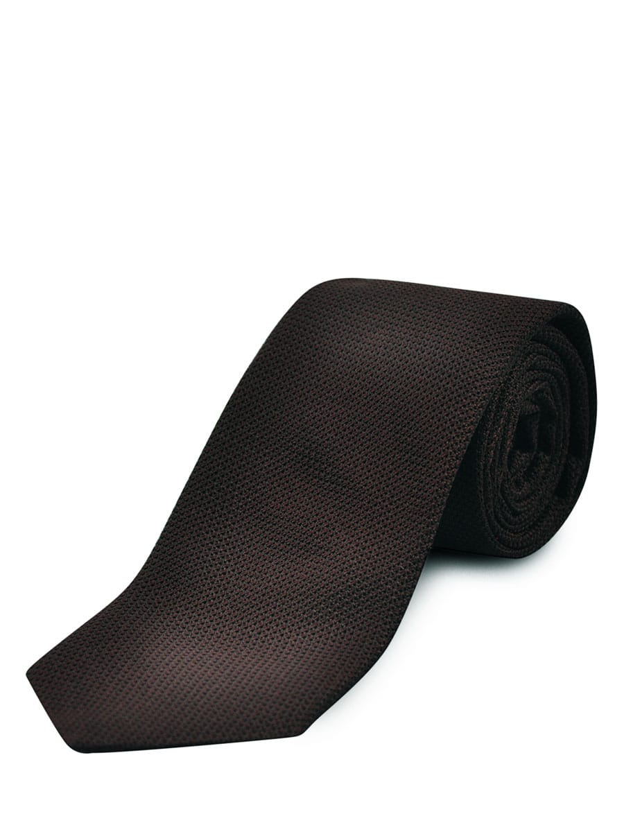 (product) Chocolate Brown Grenadine (Garza Fina), rolled - custom suits nyc bespoke tailor midtown, noho