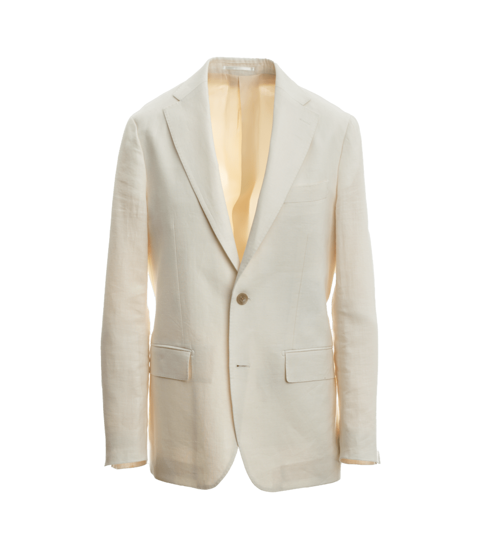 Cream Linen Suit Jacket - He Spoke Style Shop - custom suits nyc bespoke tailor midtown, noho