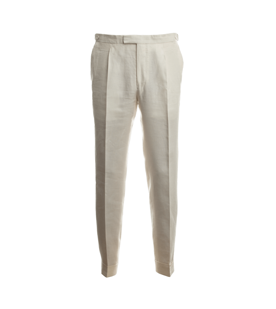 Cream Linen Suit Pants - He Spoke Style Shop - custom suits nyc bespoke tailor midtown, noho