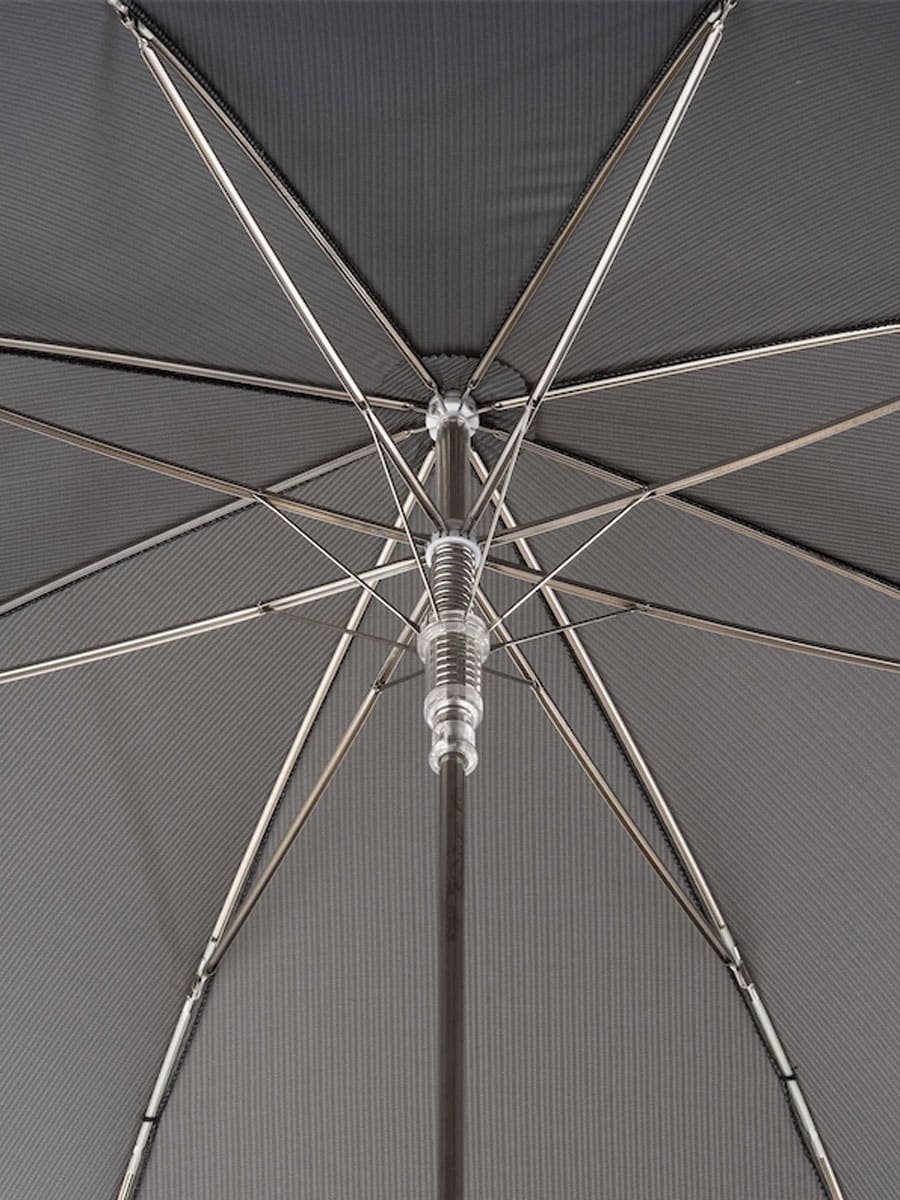 (product) Grey Umbrella with Leather Handle, Inside view - custom suits nyc bespoke tailor midtown, noho