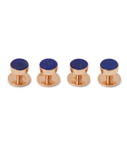 (product) Lapis Lazuli Tuxedo Studs (Rose Gold) - custom suits nyc bespoke tailor midtown, noho