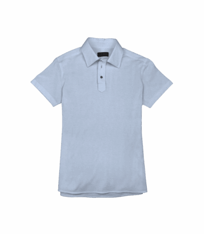 Light Blue Pique Short Sleeve Polo Shirt - custom suits nyc bespoke tailor midtown, noho
