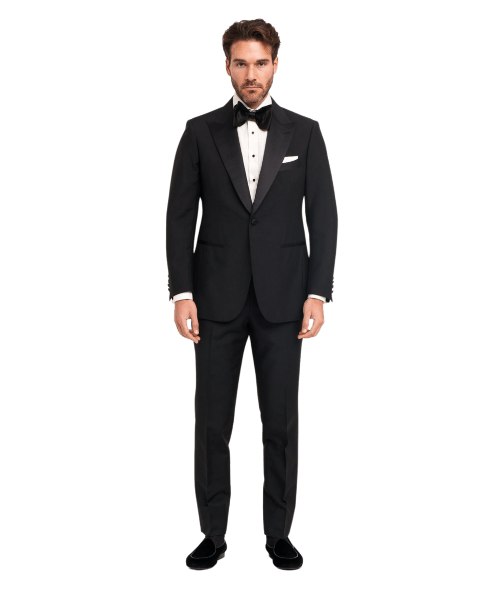 Michael-Andrews-Black-Wool-Tuxedo-In-Stock - custom suits nyc bespoke tailor midtown, noho