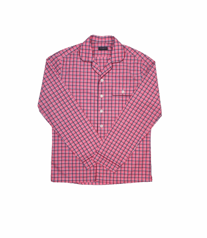 MAB Custom Red and Pink Check Pajama Shirt - custom suits nyc bespoke tailor midtown, noho