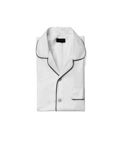 MAB Custom White Short Sleeve Pajama Style Shirt - custom suits nyc bespoke tailor midtown, noho