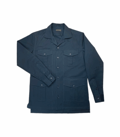 Navy Cotton Field Shirt - custom suits nyc bespoke tailor midtown, noho