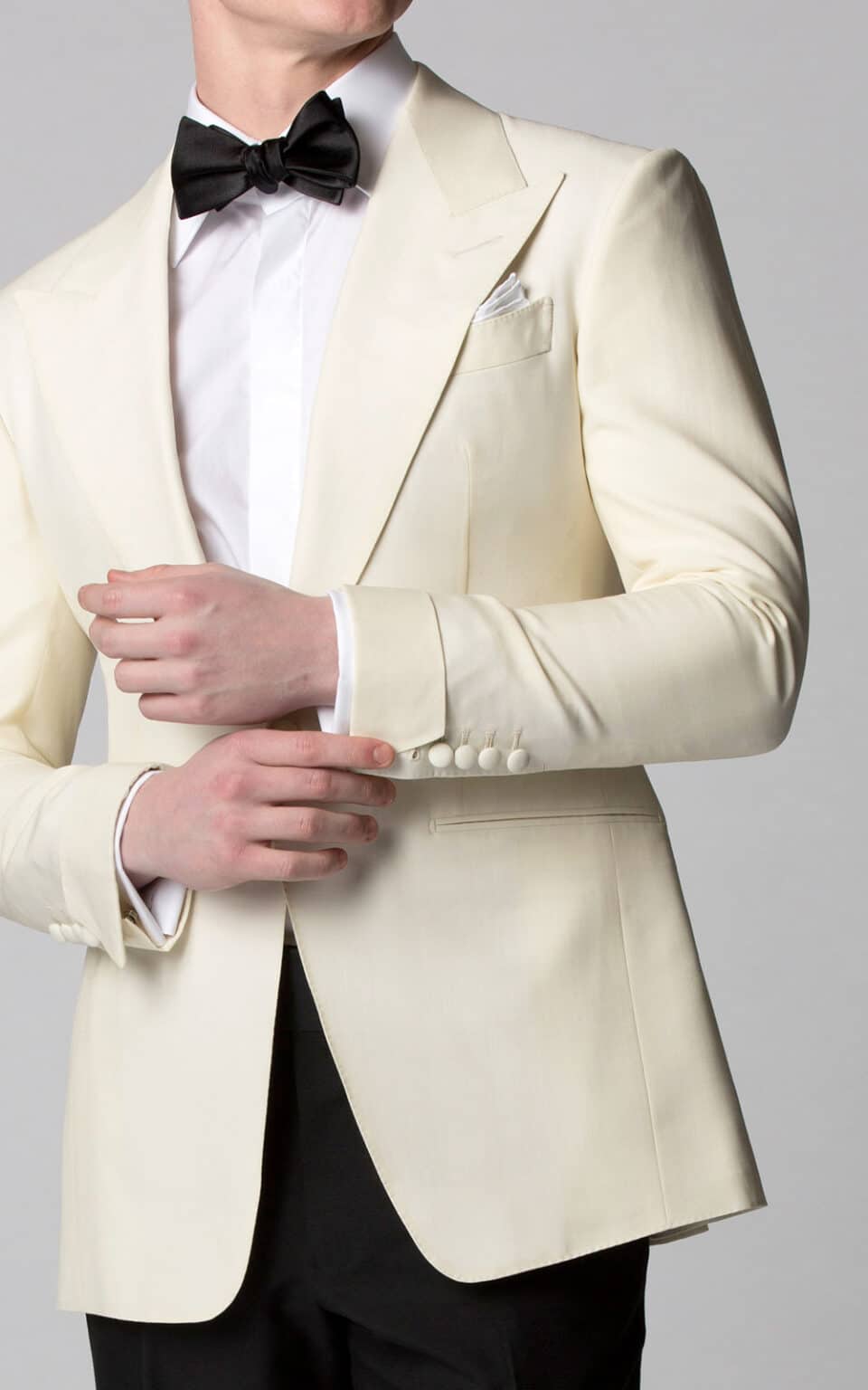 (product) Ivory Mohair & Silk Bespoke Dinner Jacket - custom suits nyc bespoke tailor midtown, noho