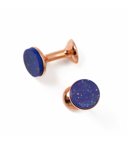 (product) Lapis Lazuli Cufflinks (Rose Gold) - custom suits nyc bespoke tailor midtown, noho