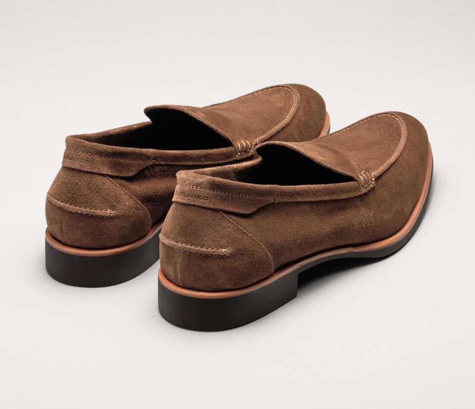 (product) Etna Tundra Suede Loafer, Angled pair view - custom suits nyc bespoke tailor midtown, noho