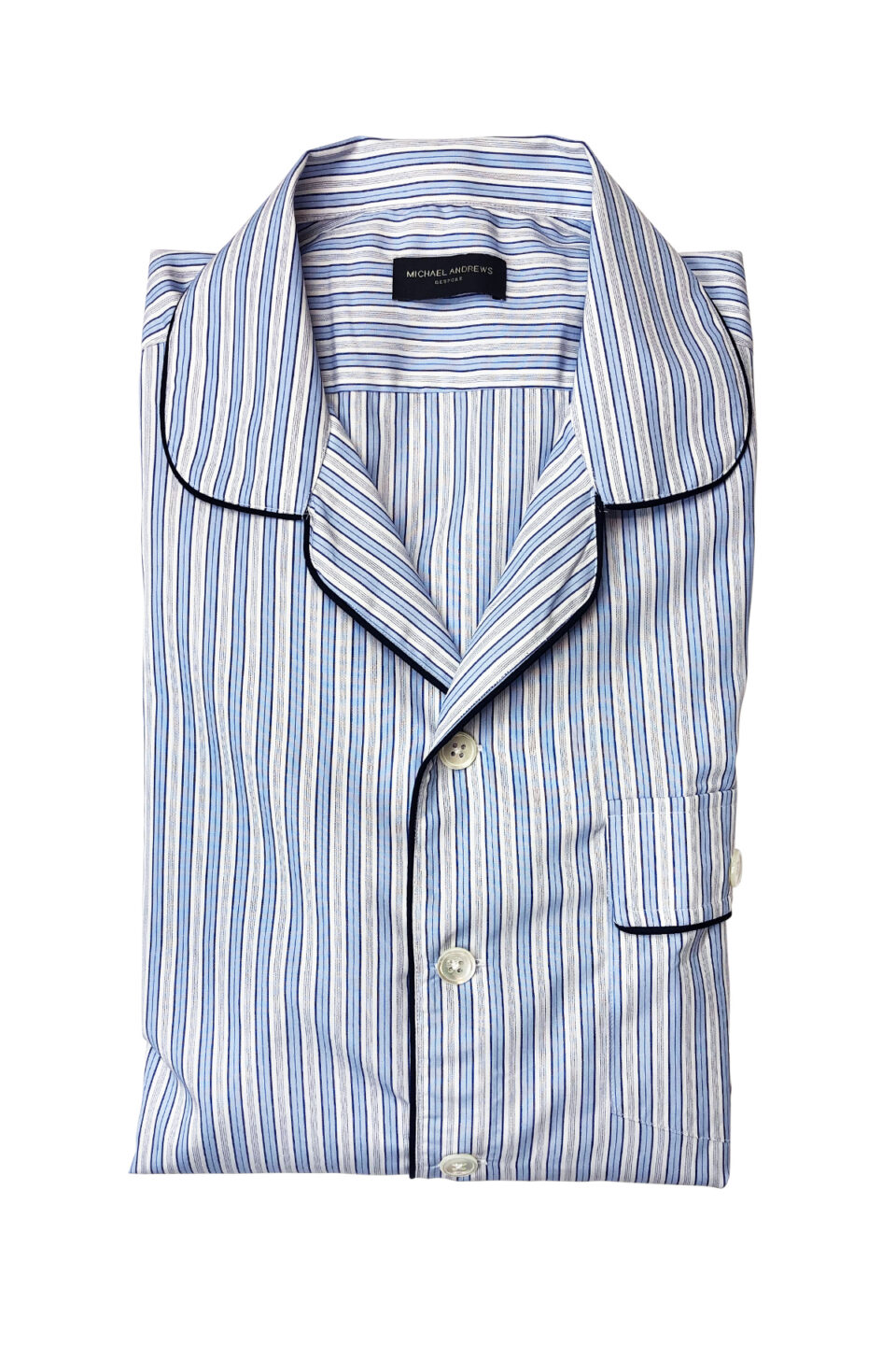 (product) Light Blue Stripe Pajama Shirt - custom suits nyc bespoke tailor midtown, noho