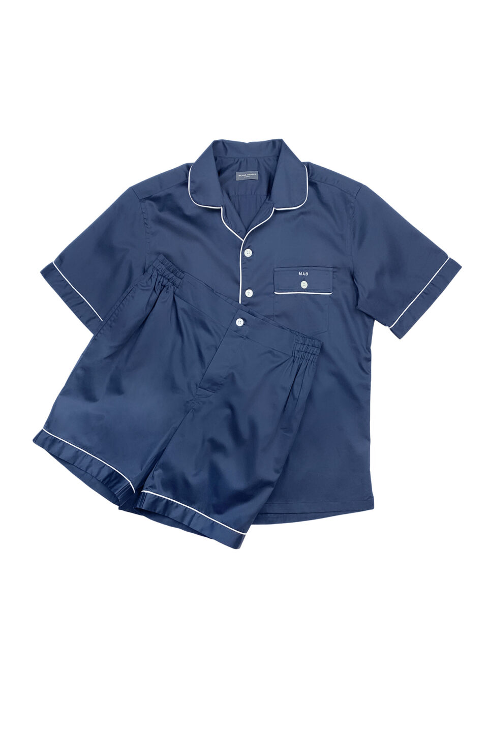 (product) Navy Pajama Shorts - custom suits nyc bespoke tailor midtown, noho