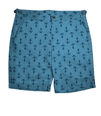 (product) Blue/Navy Anchors Swim Shorts - custom suits nyc bespoke tailor midtown, noho