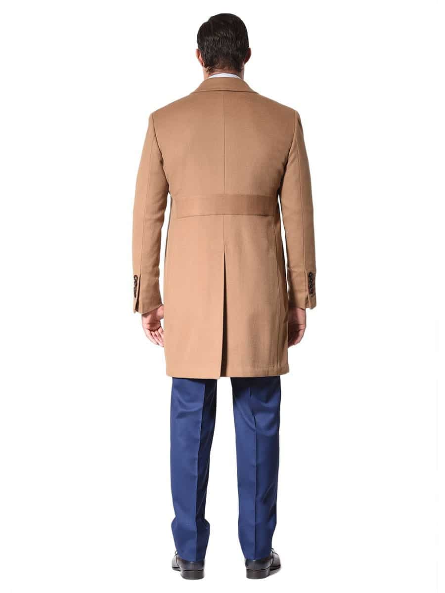 (product) Pure Camelhair Classic Topcoat, Back view - custom suits nyc bespoke tailor midtown, noho
