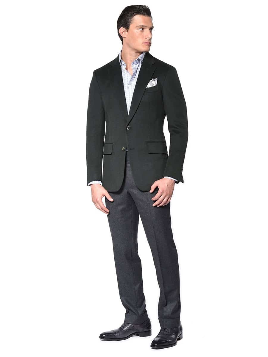 (product) MTM Forest Green Wool/Cashmere Sport Coat - custom suits nyc bespoke tailor midtown, noho