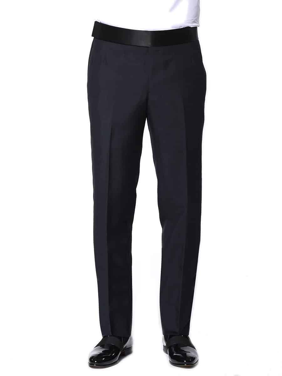 (product) Midnight Mohair Classic Bespoke Tuxedo, pants detail - custom suits nyc bespoke tailor midtown, noho