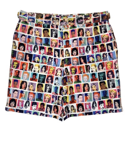 (product) Warhol Print Swim Shorts, full view - custom suits nyc bespoke tailor midtown, noho