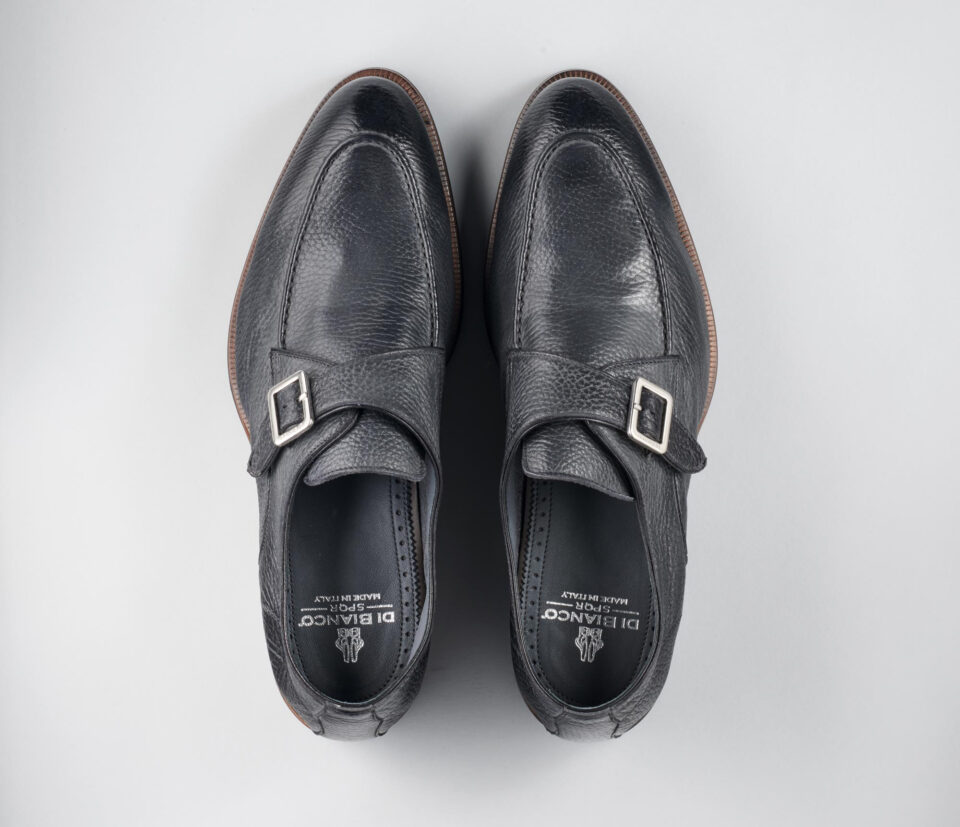 (product) Parma Smoke Monk Strap, Top view of the pair - custom suits nyc bespoke tailor midtown, noho