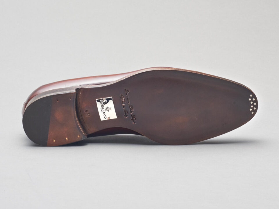 (product) Rimini Marron Loafer, Sole view - custom suits nyc bespoke tailor midtown, noho